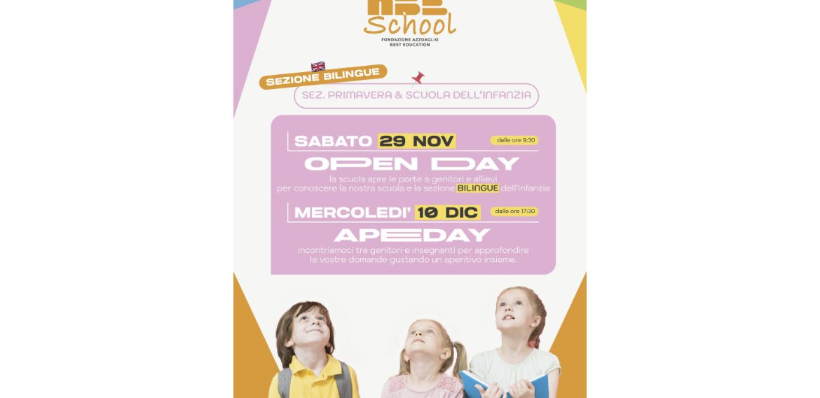 VI ASPETTIAMO AGLI OPEN DAYS – PRIMAVERA E INFANZIA