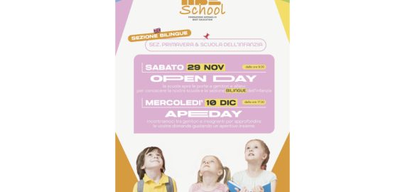 VI ASPETTIAMO AGLI OPEN DAYS – PRIMAVERA E INFANZIA