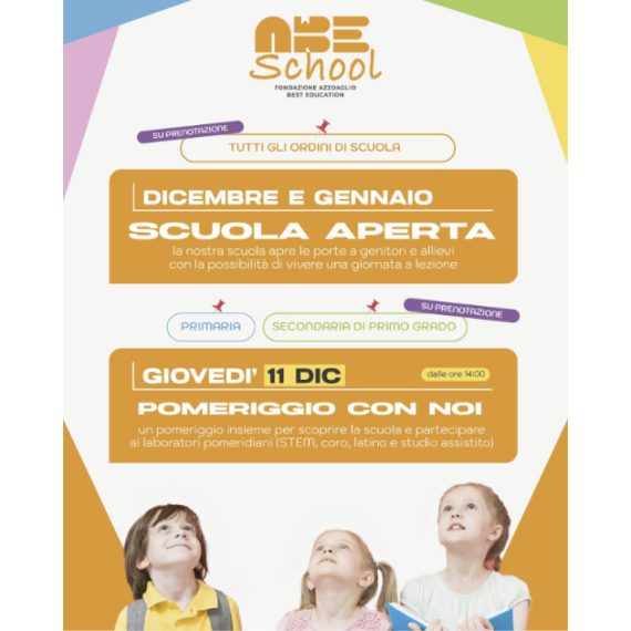 SCUOLA APERTA: VIENI A SCOPRIRE DOVE NASCONO LE IDEE!