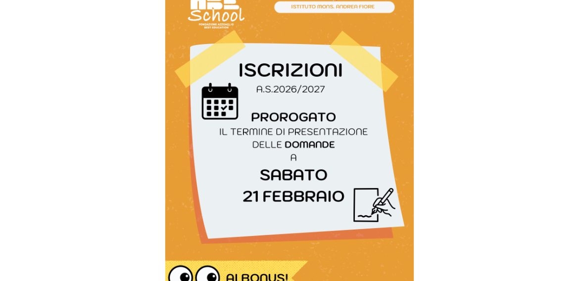 ISCRIZIONI PROROGATE E BONUS PER LA SCUOLA SECONDARIA PARITARIA