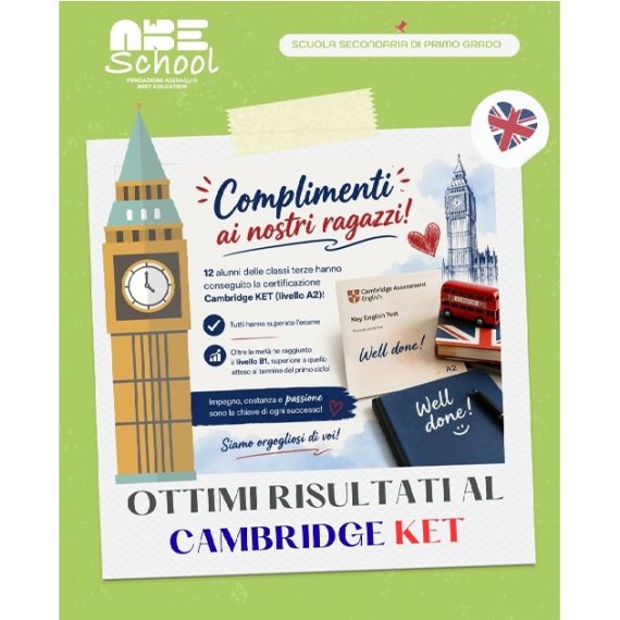 OTTIMI RISULTATI AL CAMBRIDGE KET